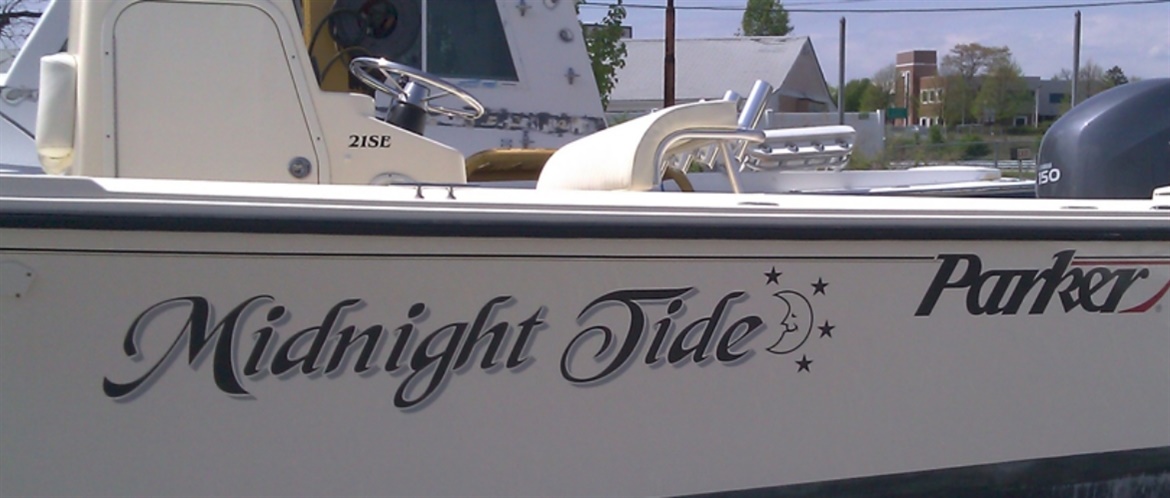 Vinyl Boat Lettering & Graphics, Custom Boat Decal Names